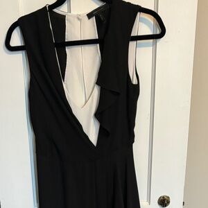 BCBGMaxAzria black and white floor length dress with open back
